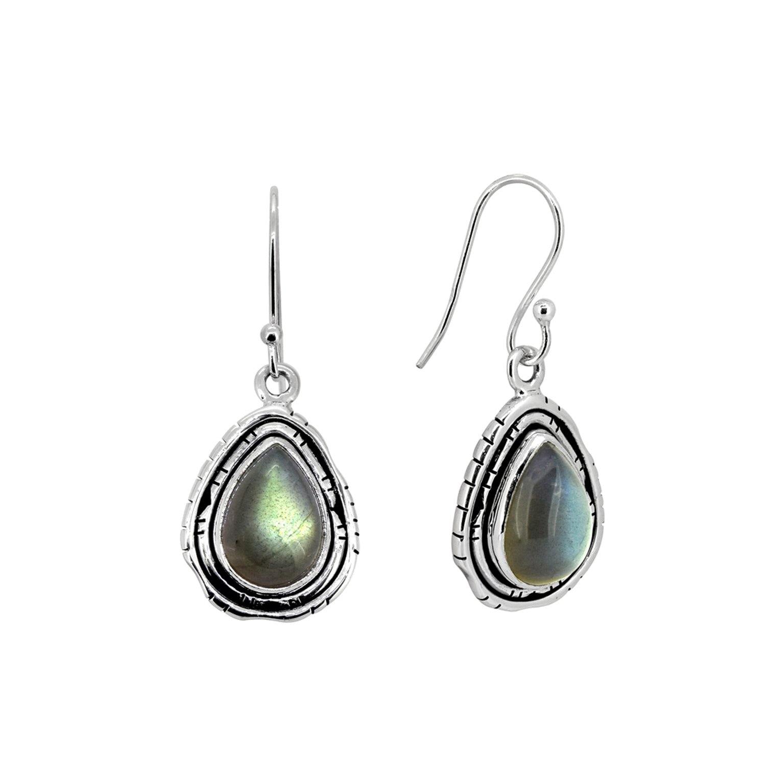 1.35" Labradorite Solid 925 Sterling Silver Dangle Earrings Jewelry - YoTreasure