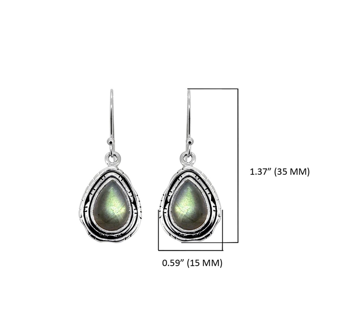 1.35" Labradorite Solid 925 Sterling Silver Dangle Earrings Jewelry - YoTreasure
