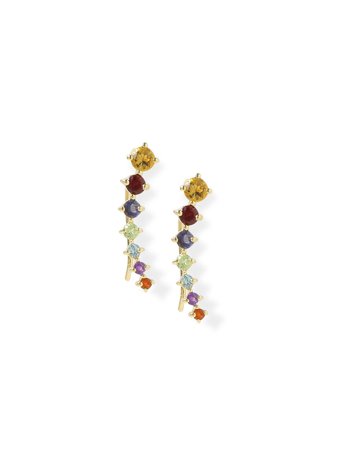 Chakra Stone Solid 925 Silver Gold Plated Ear Cuff Earrings Jewelry - YoTreasure