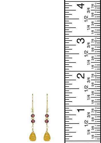 Solid 10k Yellow Gold Citrine Dangle Earrings 2.76 ct - YoTreasure