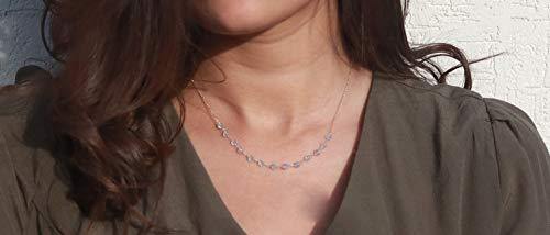 Blue Topaz Solid 10K Yellow Gold Chain Necklace 16" - YoTreasure