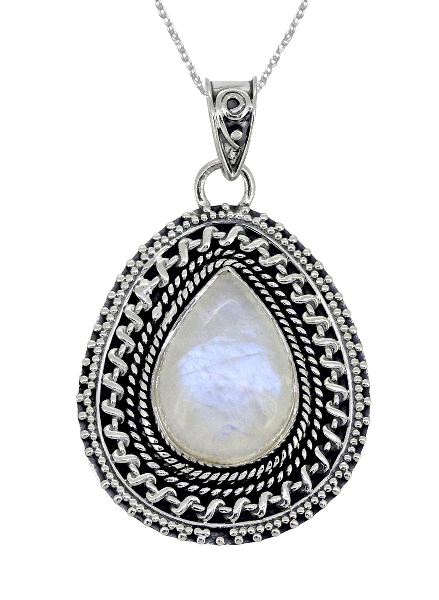 Moonstone Solid 925 Sterling Silver Pendant Jewelry - YoTreasure