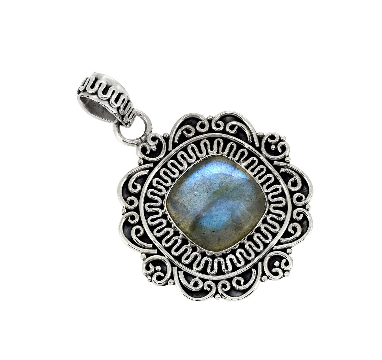 Labradorite Solid 925 Sterling Silver Chain Pendant Jewelry - YoTreasure