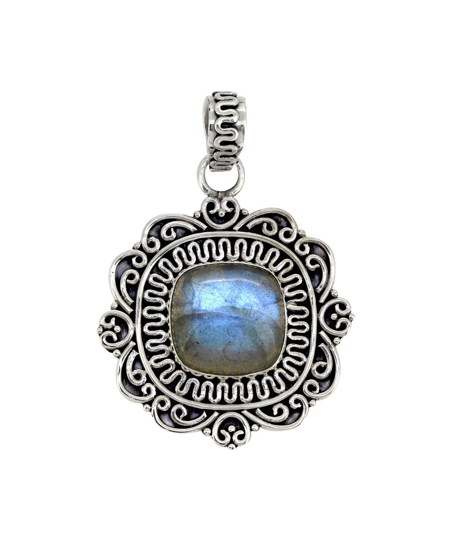 Labradorite Solid 925 Sterling Silver Chain Pendant Jewelry - YoTreasure