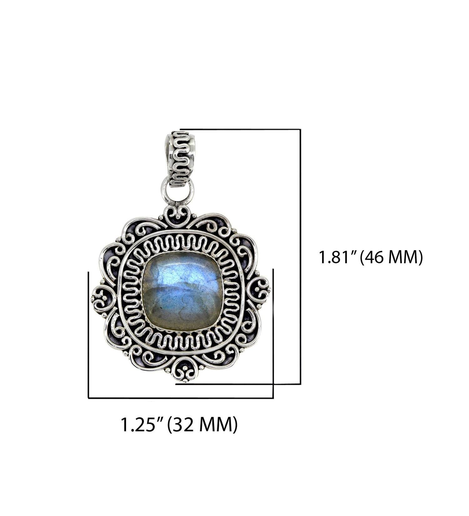 Labradorite Solid 925 Sterling Silver Chain Pendant Jewelry - YoTreasure
