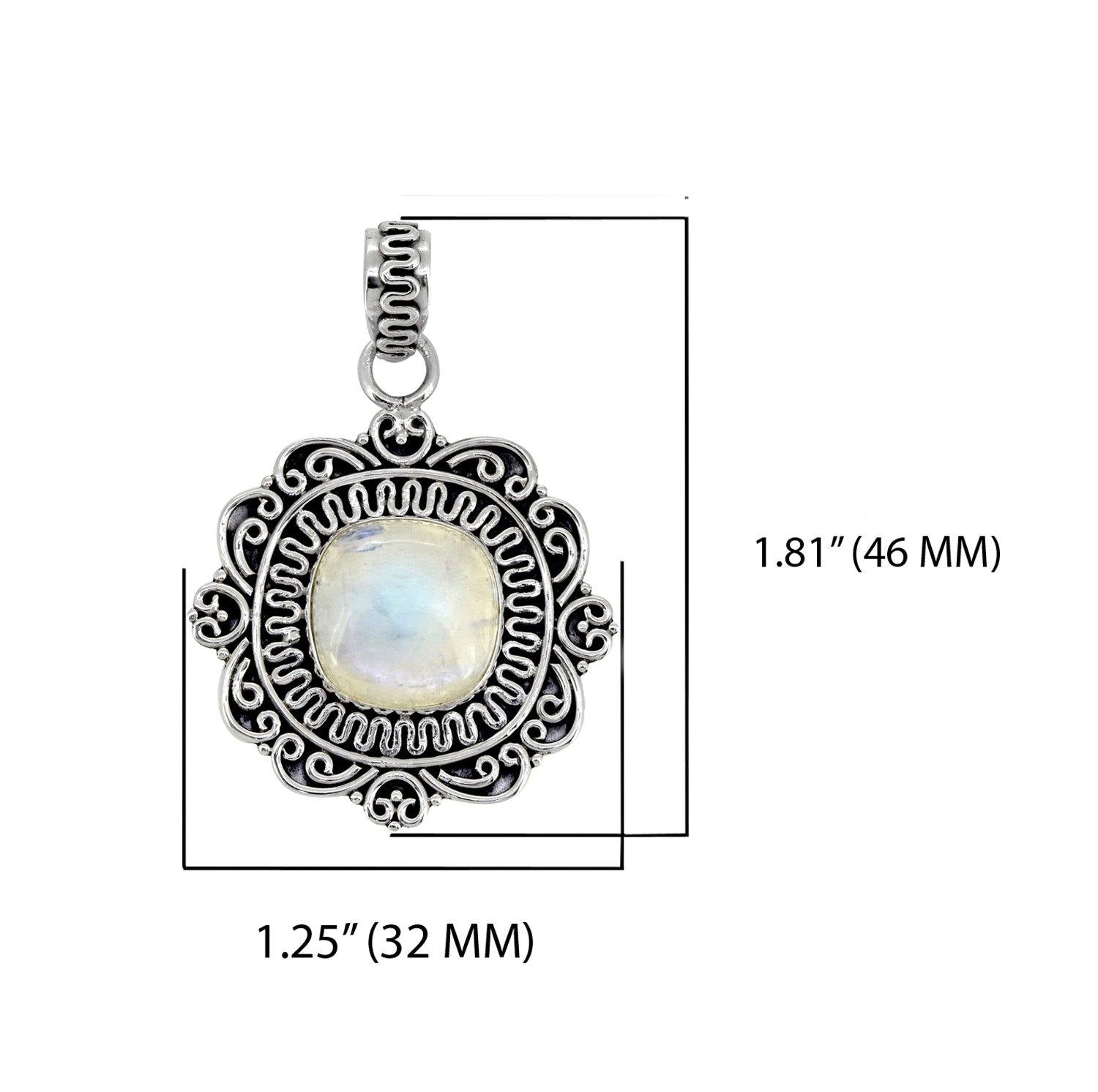 Rainbow Moonstone Solid 925 Sterling Silver Chain Pendant Jewelry - YoTreasure