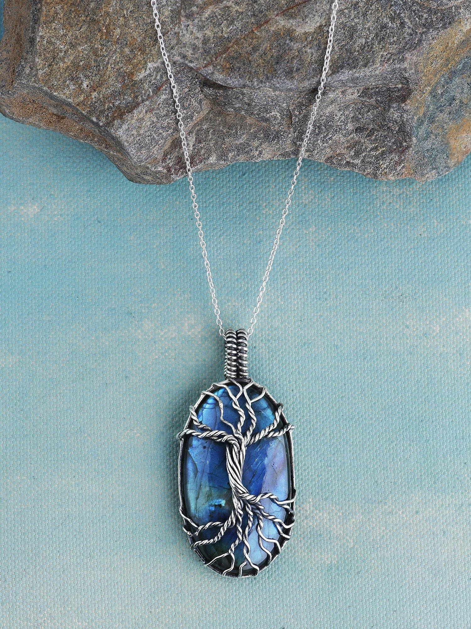 Labradorite Solid 925 Sterling Silver Chain Designer Pendant Jewelry - YoTreasure