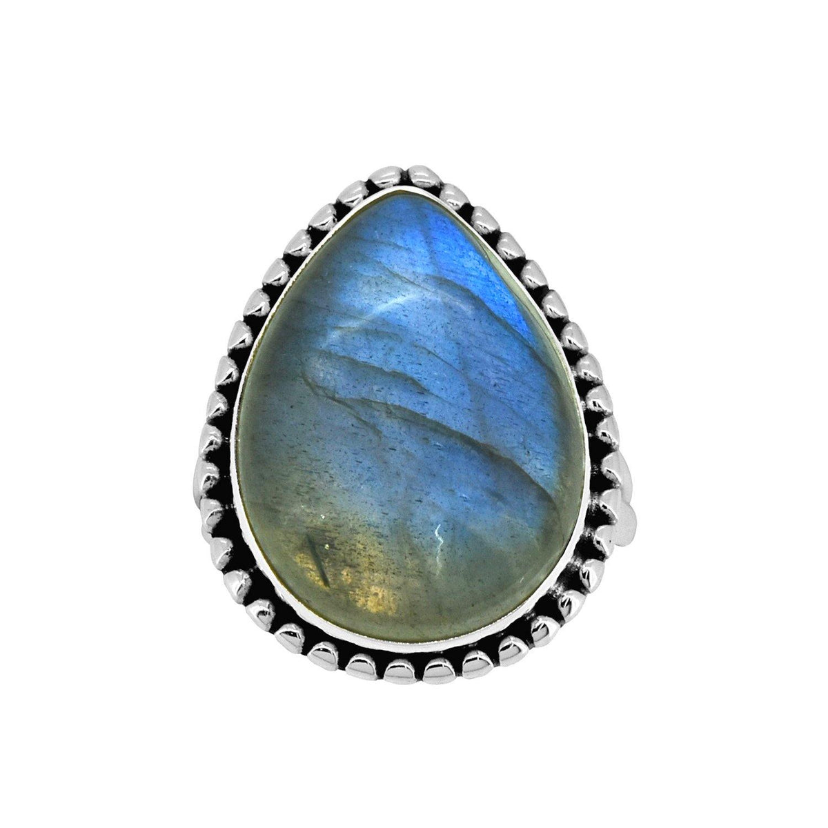 Labradorite Solid 925 Sterling Silver Split Shank Ring Jewelry - YoTreasure