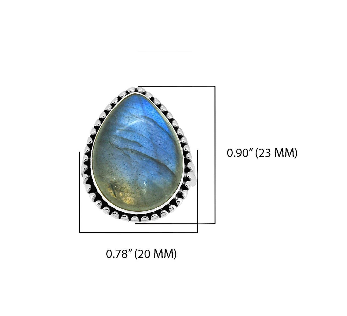 Labradorite Solid 925 Sterling Silver Split Shank Ring Jewelry - YoTreasure