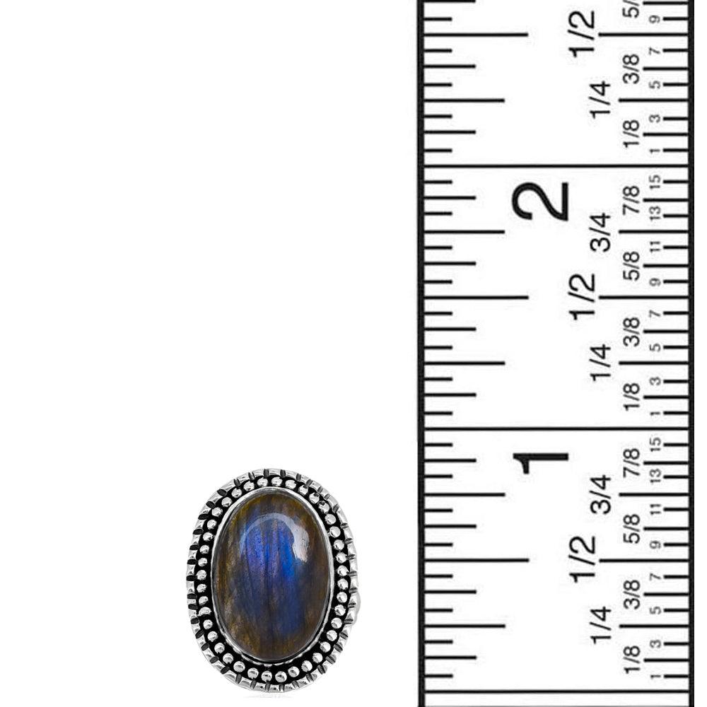 Labradorite Solid 925 Sterling Silver Split Shank Ring Jewelry - YoTreasure