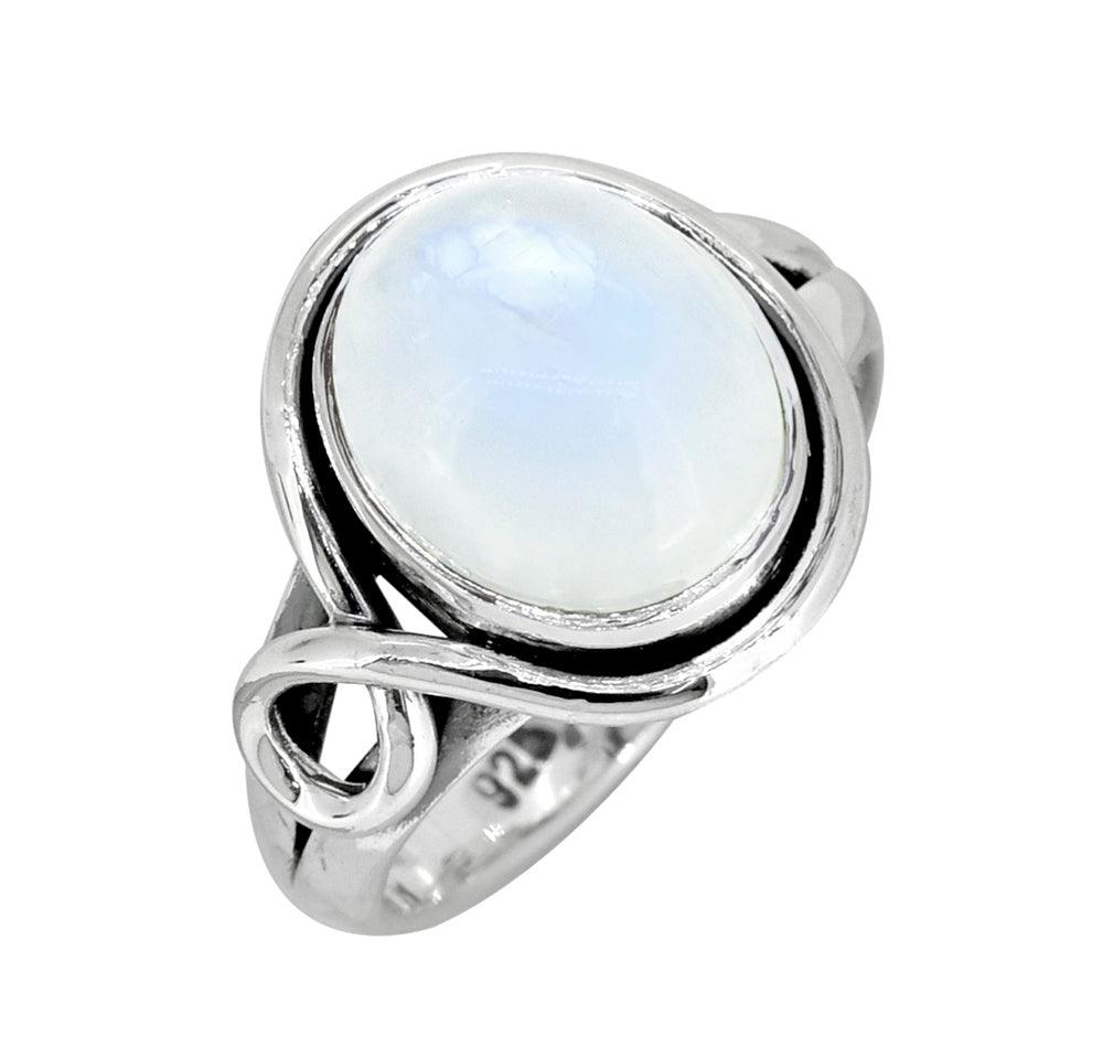 Rainbow Moonstone Solid 925 Sterling Silver Ring Jewelry - YoTreasure