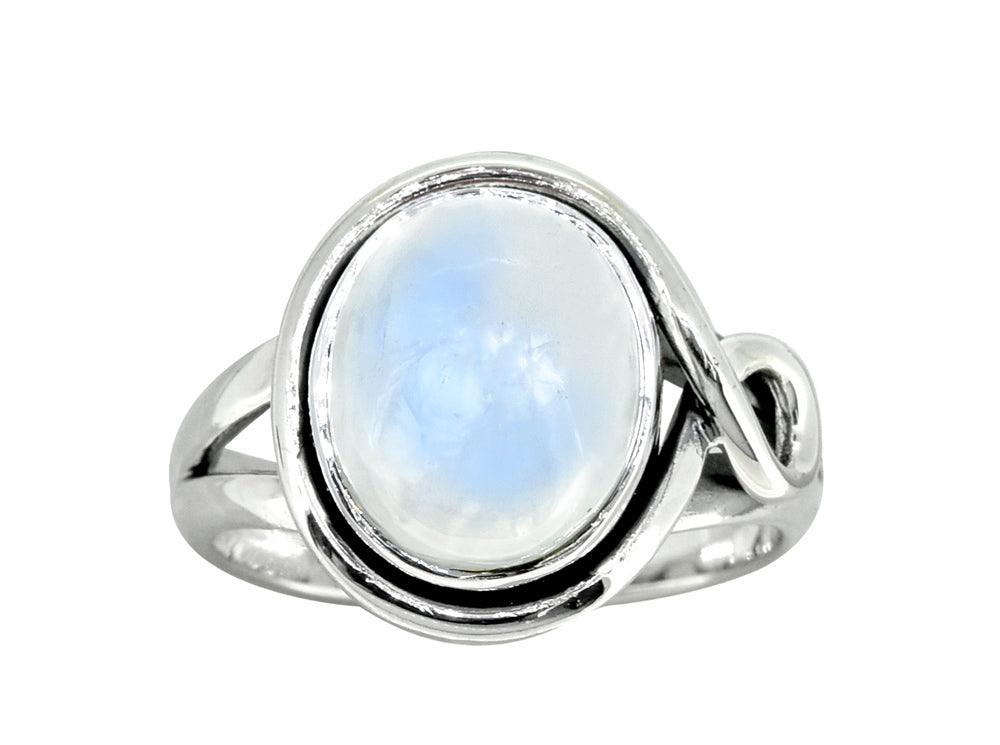 Rainbow Moonstone Solid 925 Sterling Silver Ring Jewelry - YoTreasure
