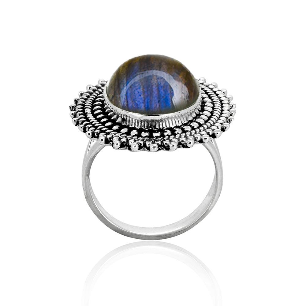 Labradorite Solid 925 Sterling Silver Designer Ring Jewelry - YoTreasure