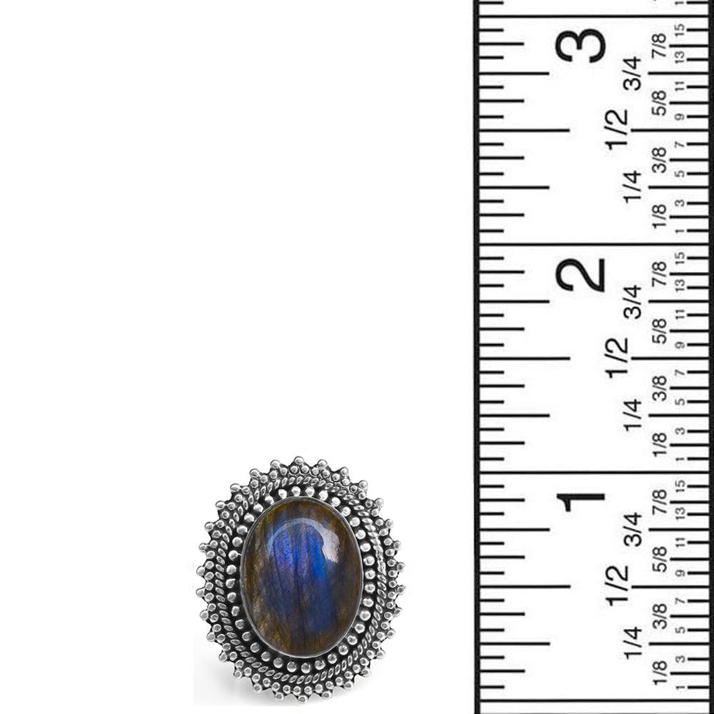 Labradorite Solid 925 Sterling Silver Designer Ring Jewelry - YoTreasure