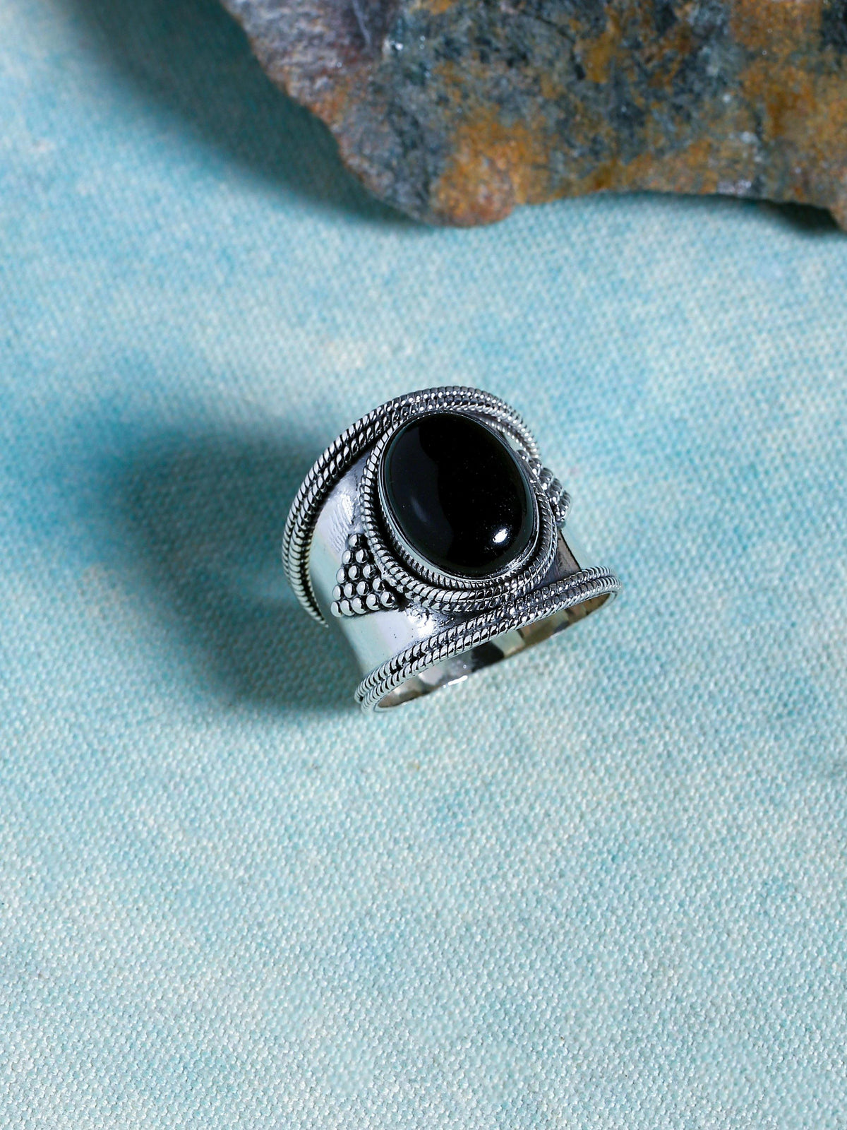 Black Onyx Solid 925 Sterling Silver Gemstone Ring - YoTreasure