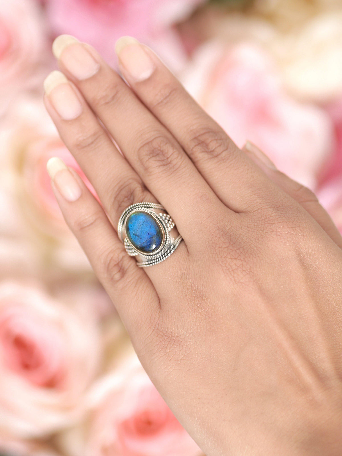 Labradorite Solid 925 Sterling Silver Ring Jewelry - YoTreasure