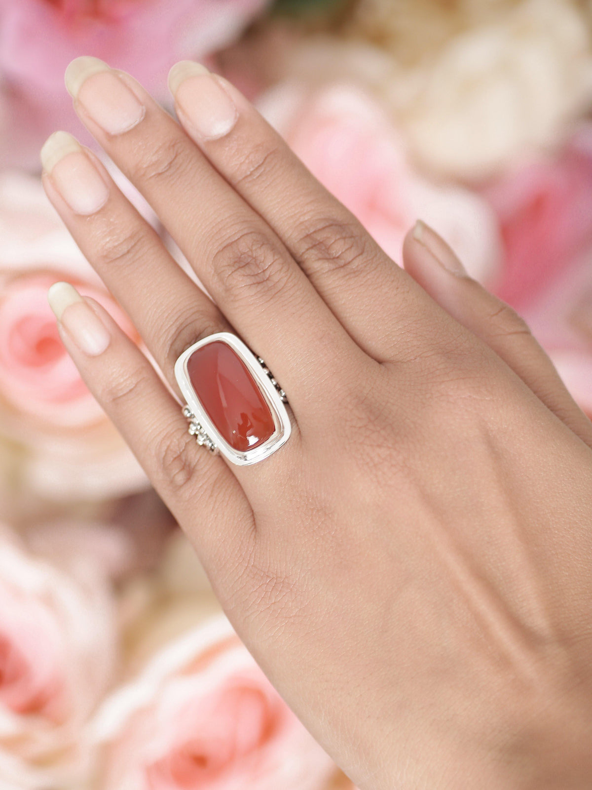 Carnelian Solid 925 Sterling Silver Ring Jewelry - YoTreasure