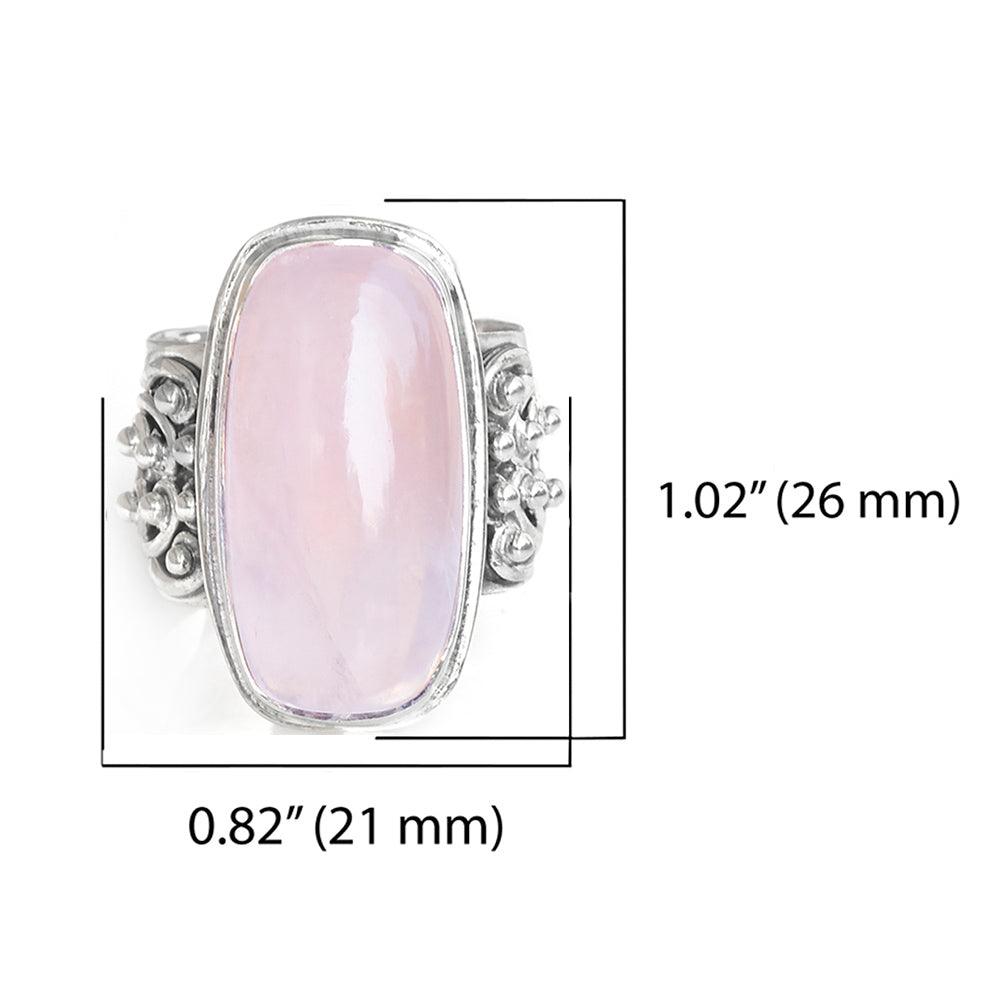 Rose Quartz Solid 925 Sterling Silver Ring Jewelry - YoTreasure