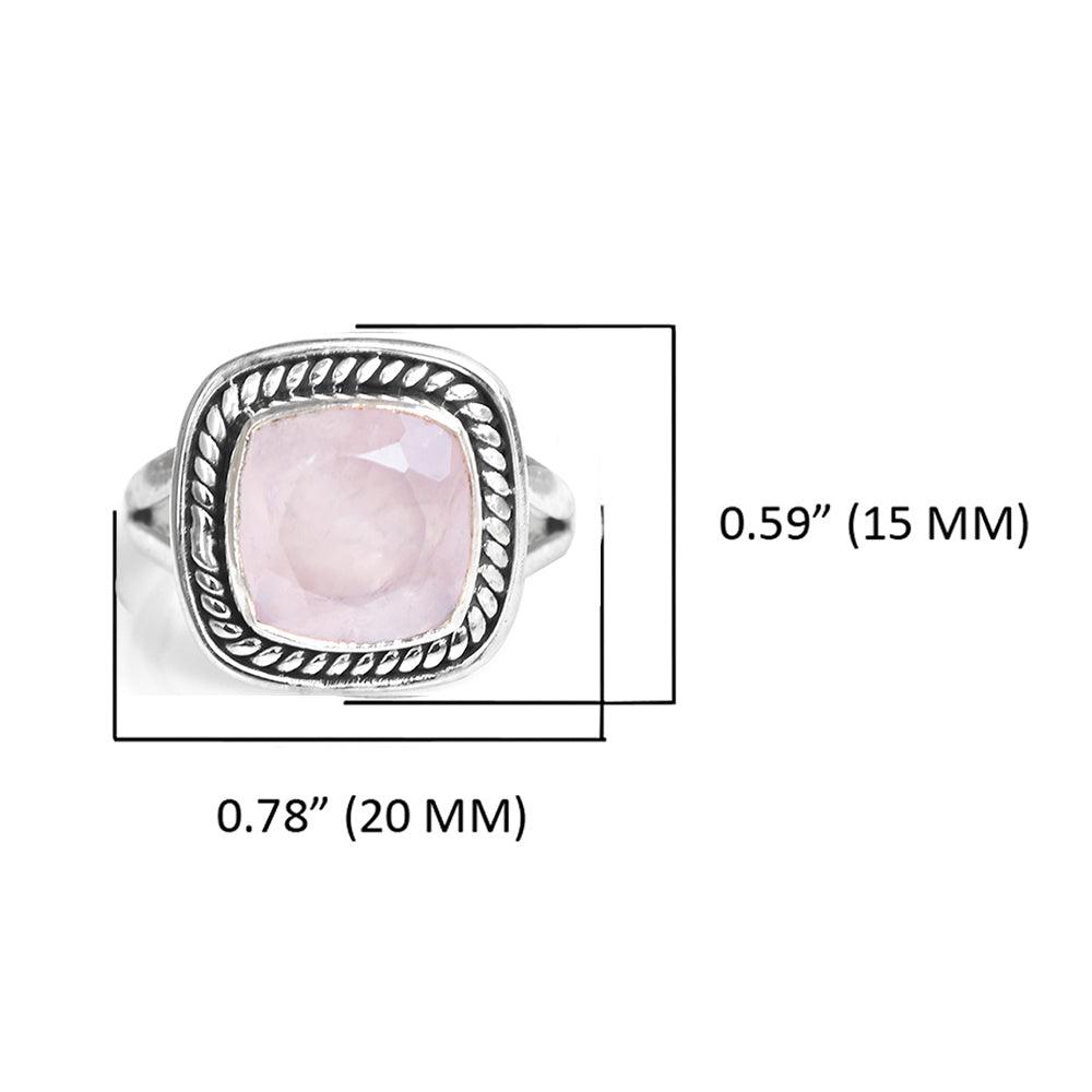 Rose Quartz Solid 925 Sterling Silver Split Shank Ring Jewelry - YoTreasure