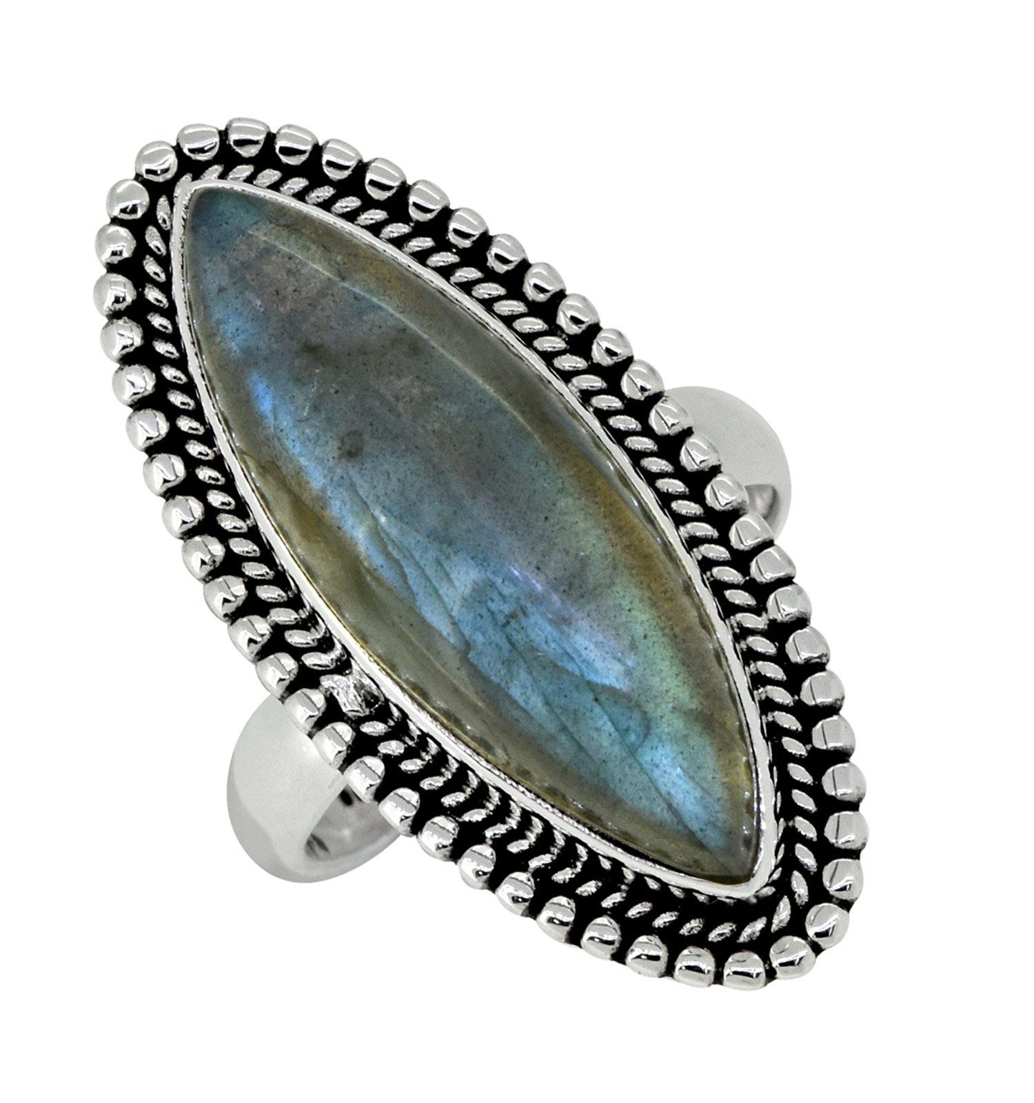 Labradorite Solid 925 Sterling Silver Ring Jewelry - YoTreasure