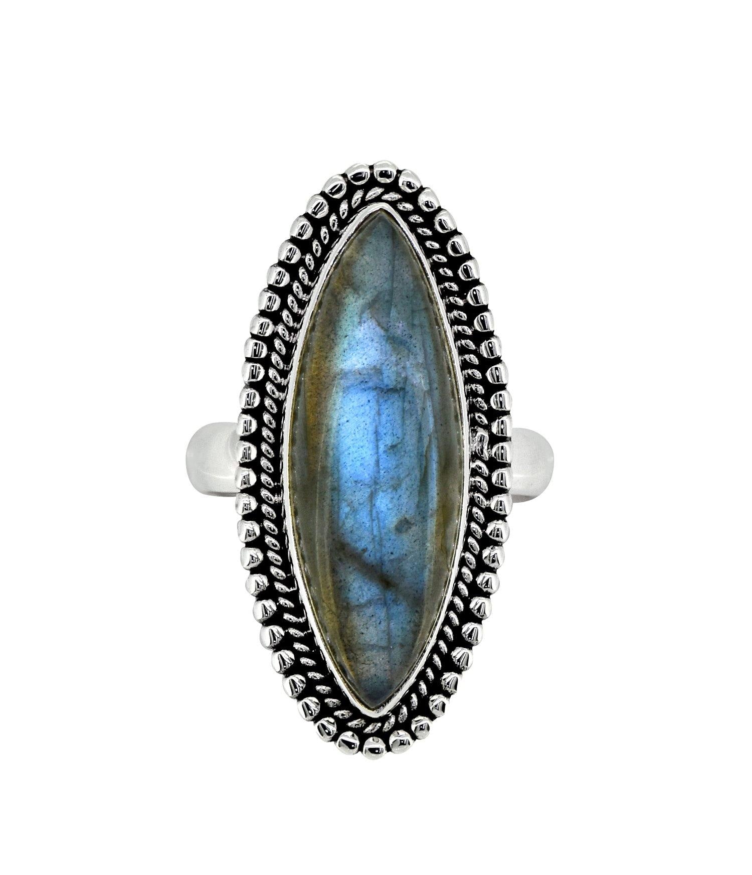Labradorite Solid 925 Sterling Silver Ring Jewelry - YoTreasure