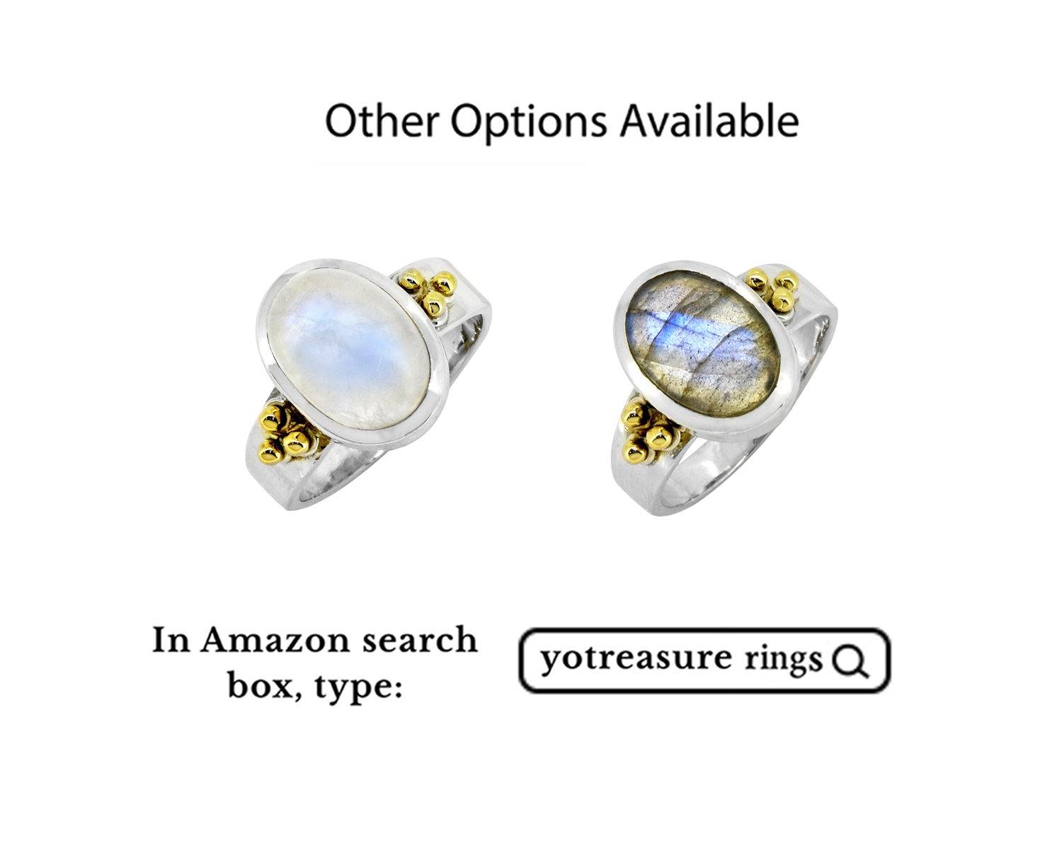 Labradorite Solid 925 Sterling Silver Brass Ring Jewelry - YoTreasure