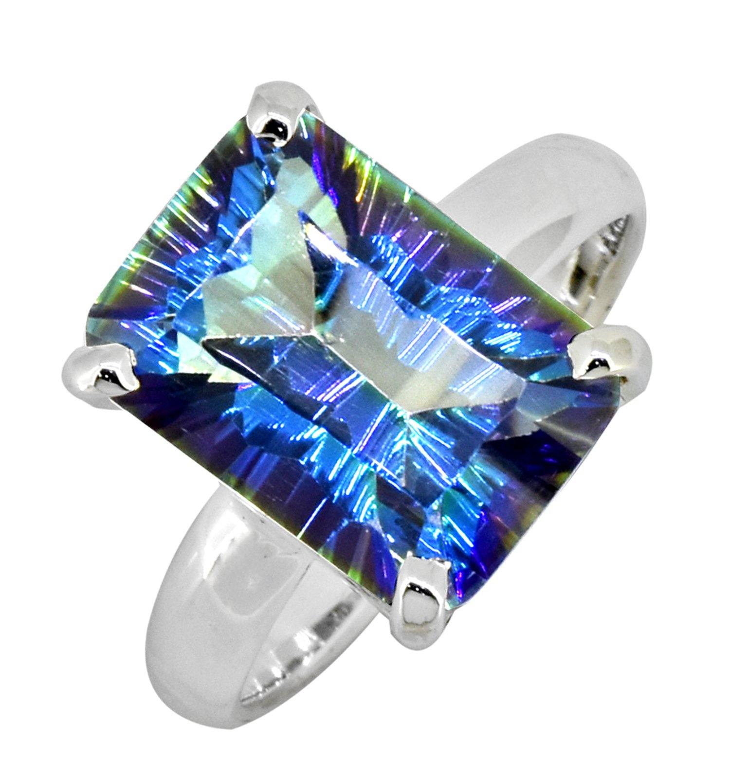 Rainbow Quartz Solid 925 Sterling Silver Ring Jewelry - YoTreasure