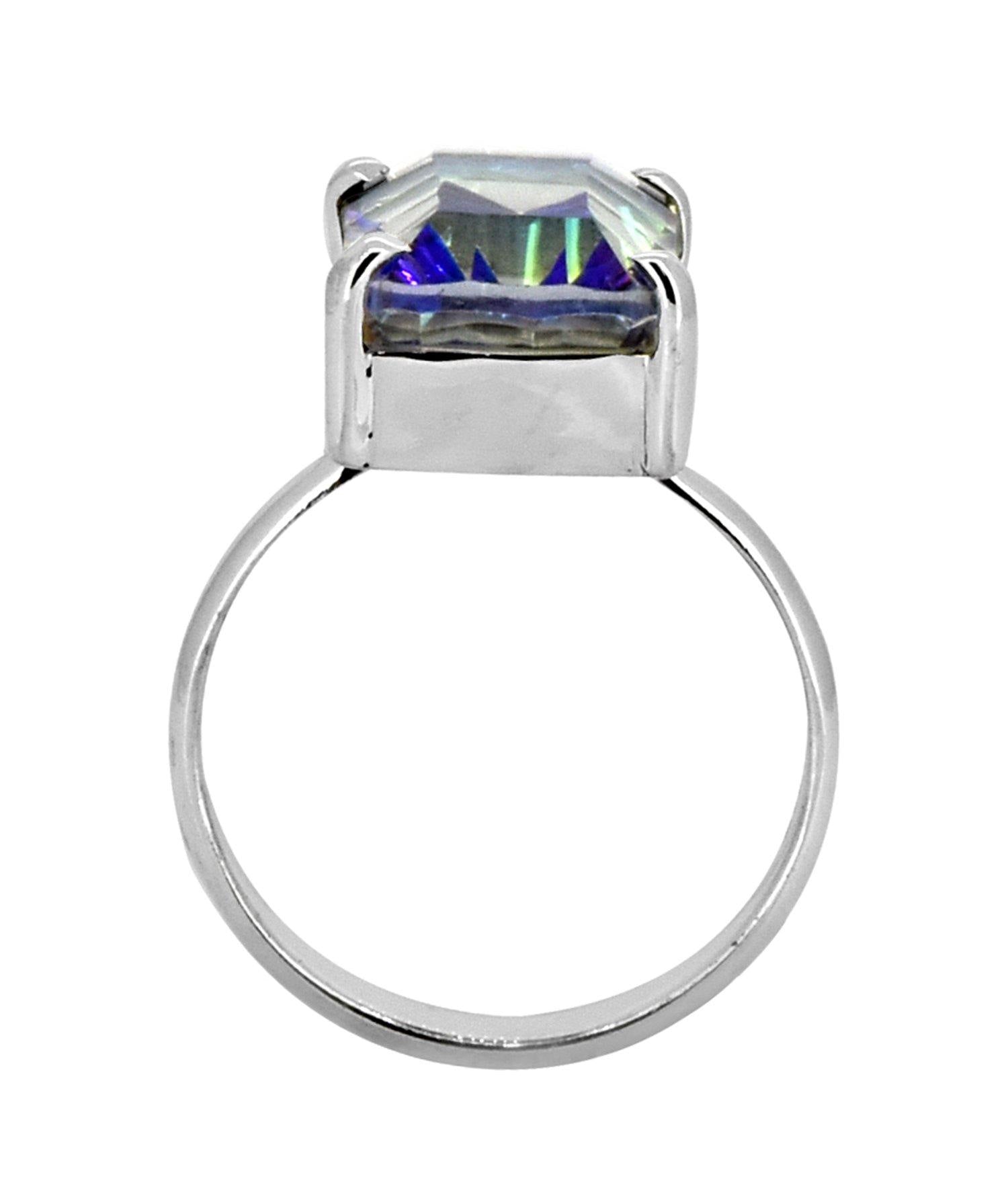 Rainbow Quartz Solid 925 Sterling Silver Ring Jewelry - YoTreasure