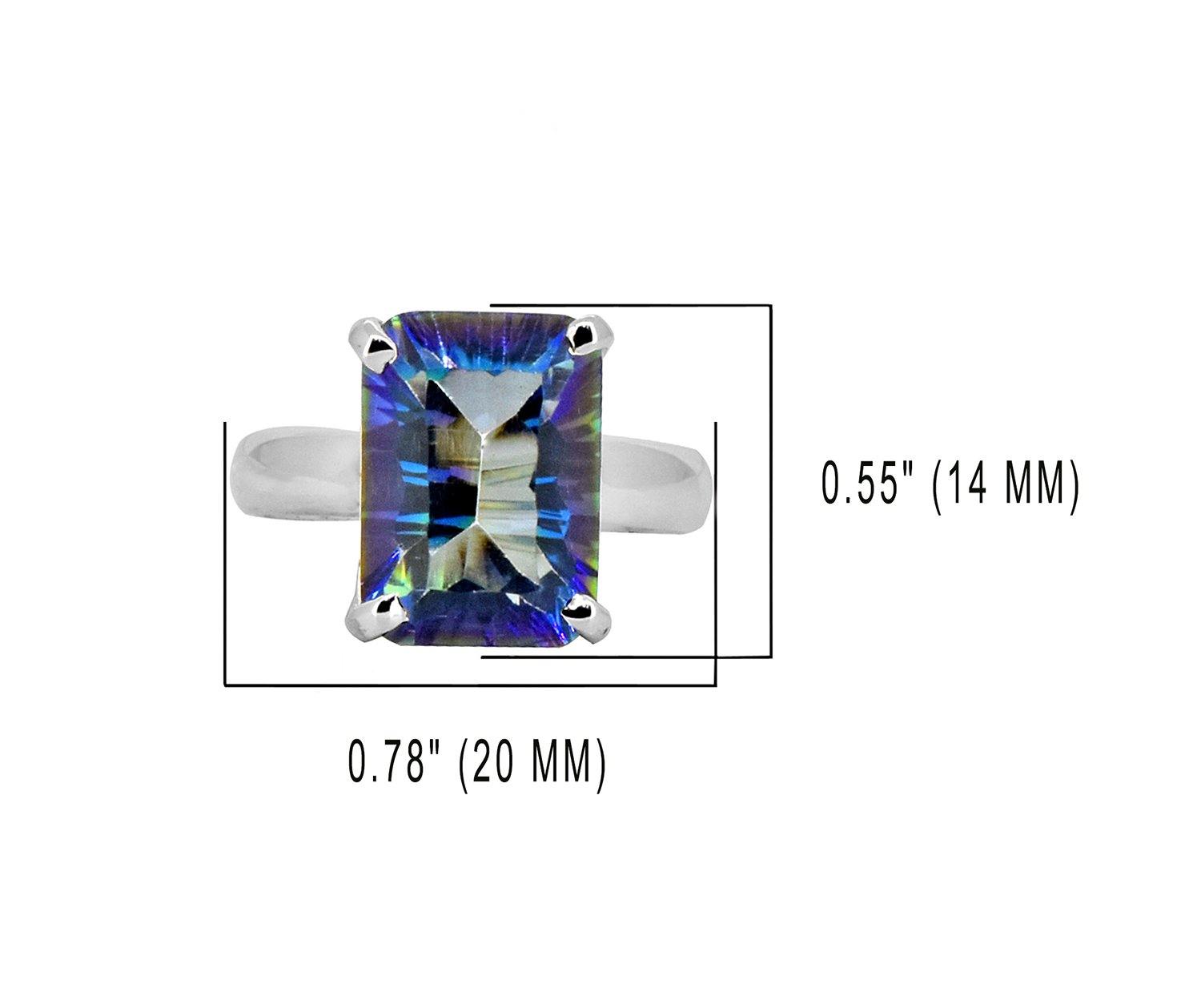 Rainbow Quartz Solid 925 Sterling Silver Ring Jewelry - YoTreasure