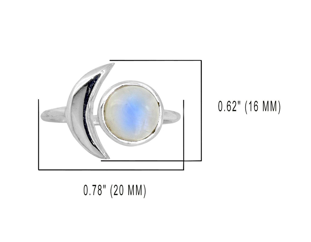 Rainbow Moonstone Solid 925 Sterling Silver Designer Ring Jewelry - YoTreasure