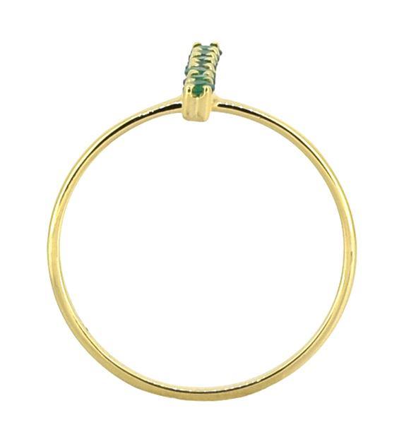 Green Onyx Solid 925 Sterling Silver Gold Plated Ring Jewelry - YoTreasure
