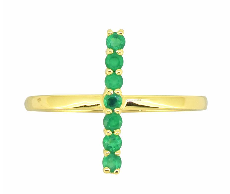 Green Onyx Solid 925 Sterling Silver Gold Plated Ring Jewelry - YoTreasure