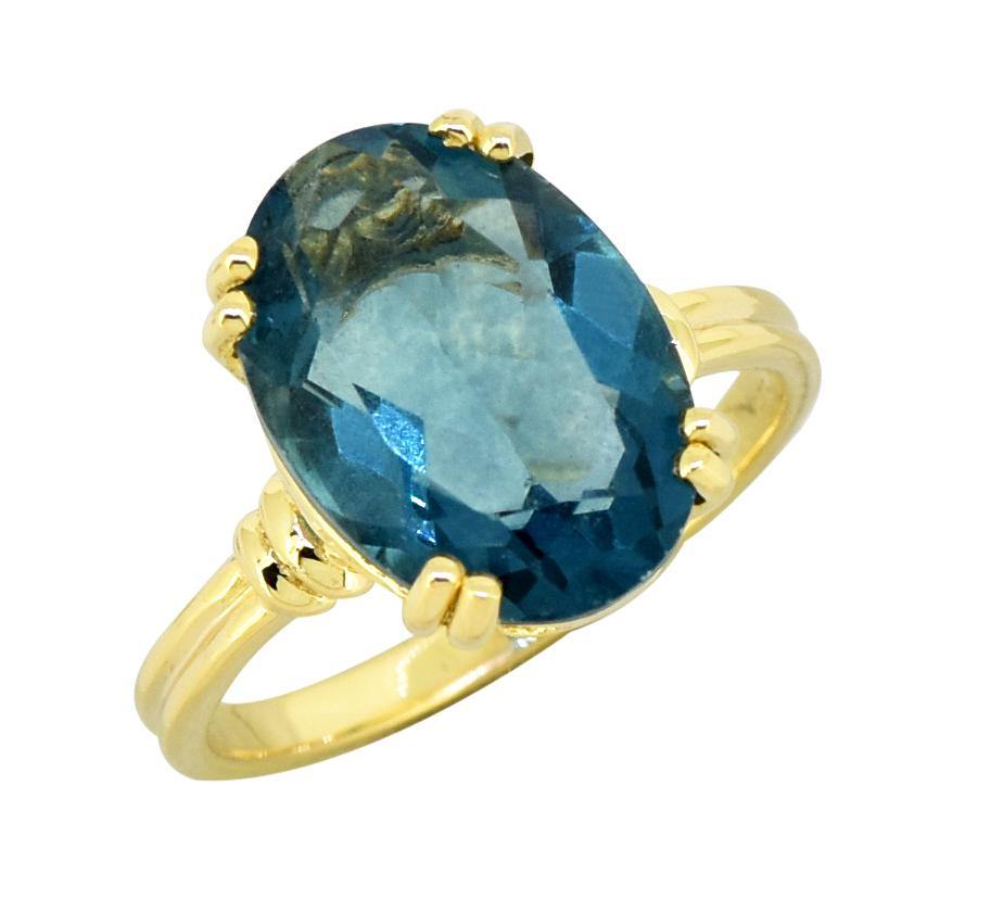 Fluorite Solid 925 Sterling Silver Gold Plated Ring Jewelry - YoTreasure