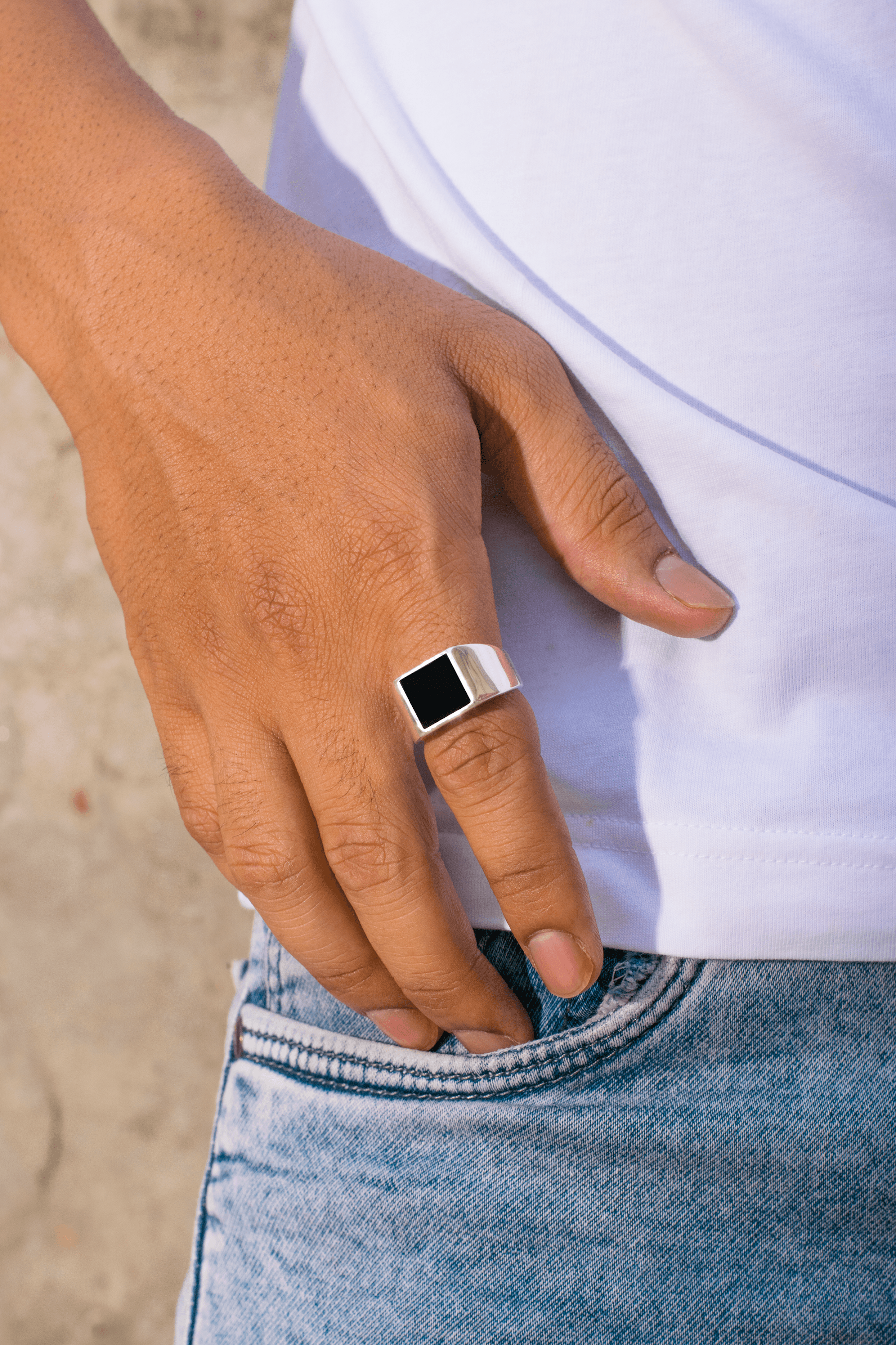 Black Onyx Solid 925 Sterling Silver Ring For Men's Jewelry - YoTreasure