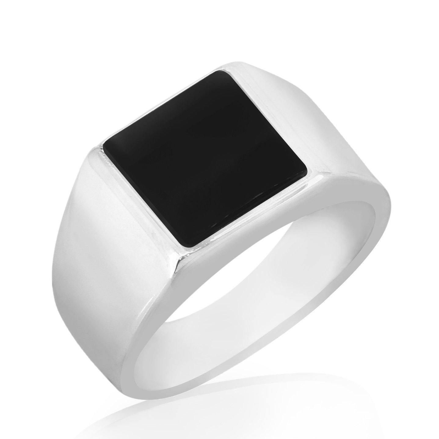 Black Onyx Solid 925 Sterling Silver Ring For Men's Jewelry - YoTreasure
