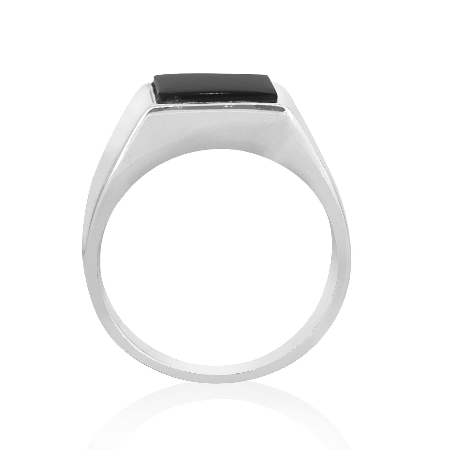 Black Onyx Solid 925 Sterling Silver Ring For Men's Jewelry - YoTreasure