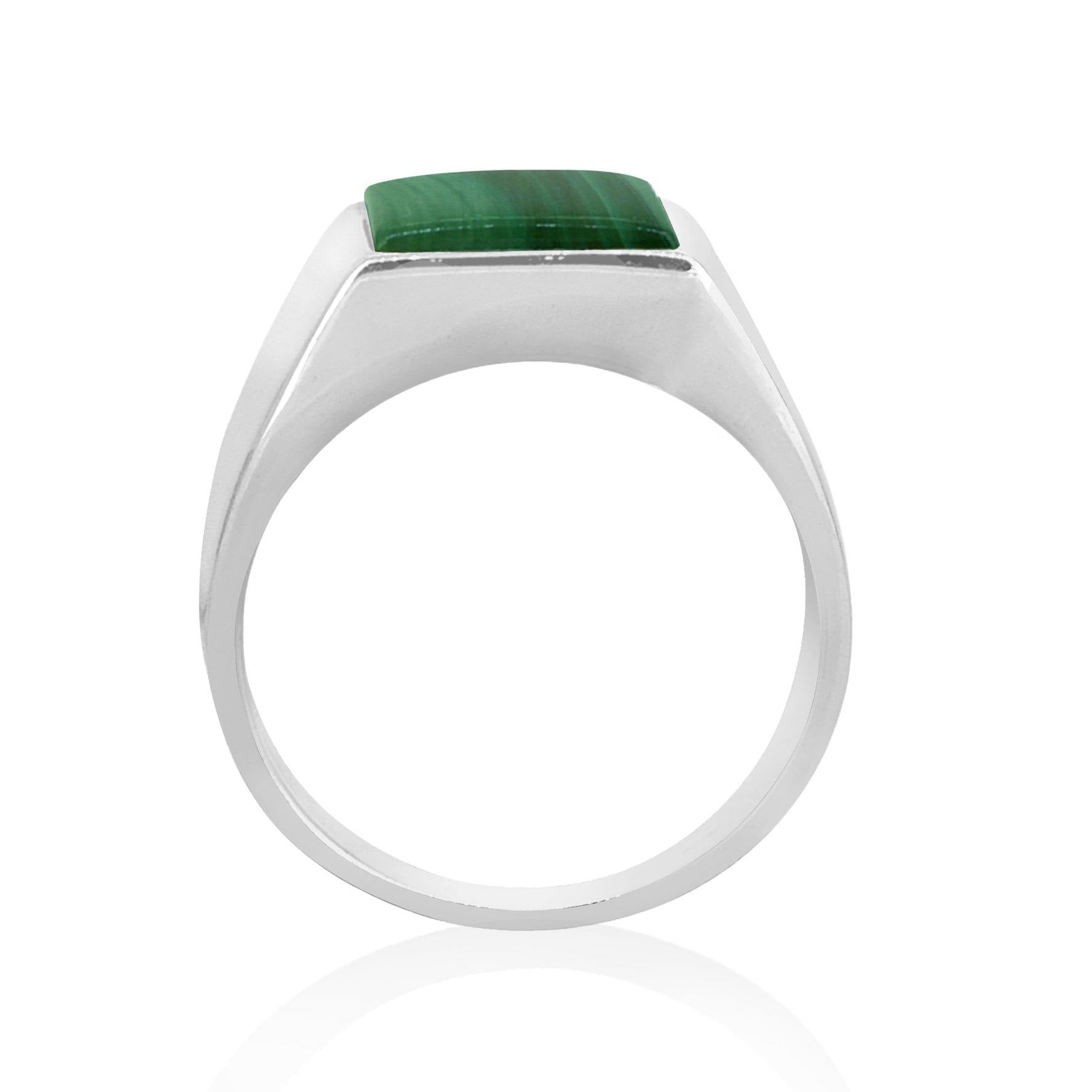 Malachite Solid 925 Sterling Silver Ring For Men's Jewelry - YoTreasure