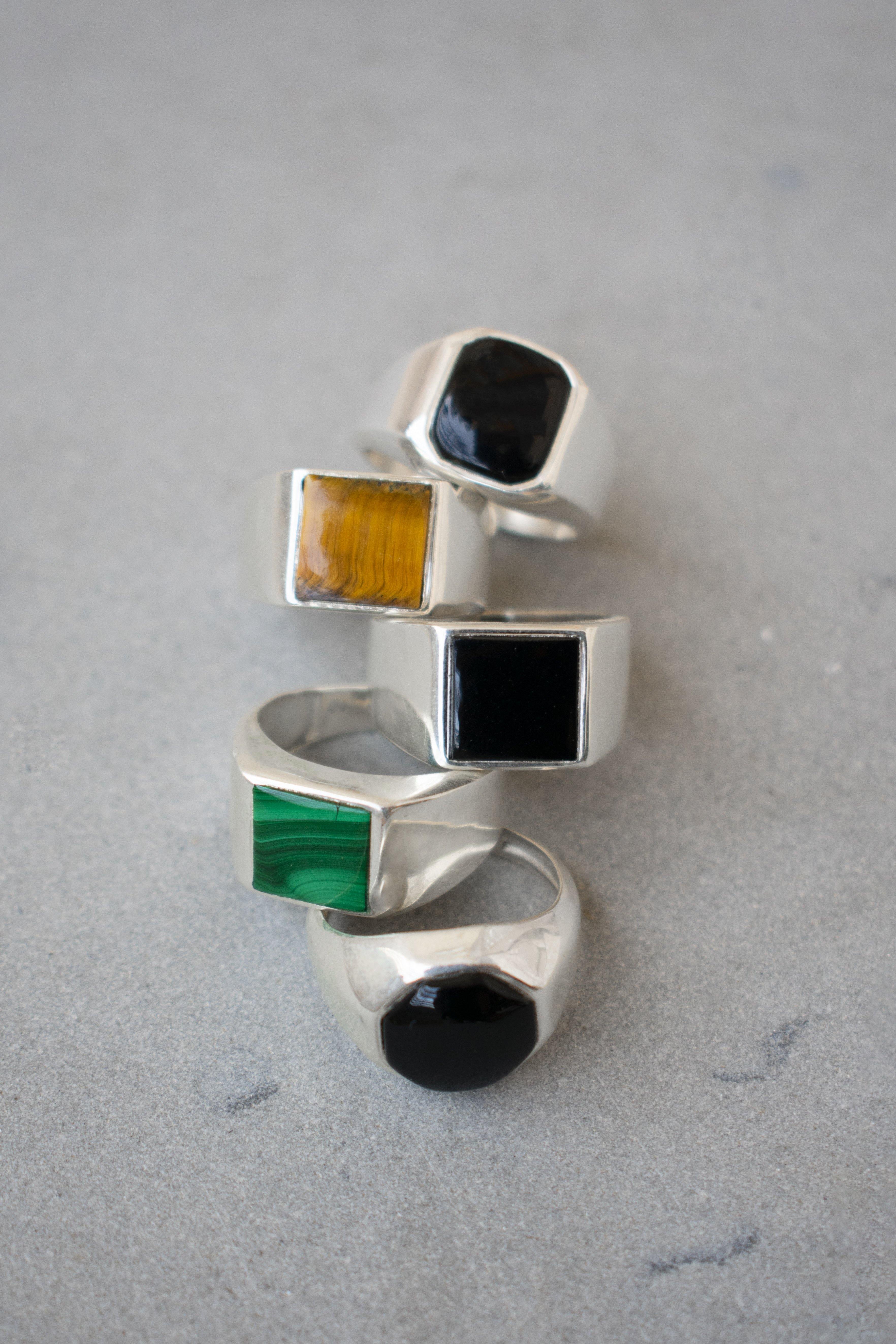 Tiger Eye Solid 925 Sterling Silver Ring Men's Jewelry - YoTreasure