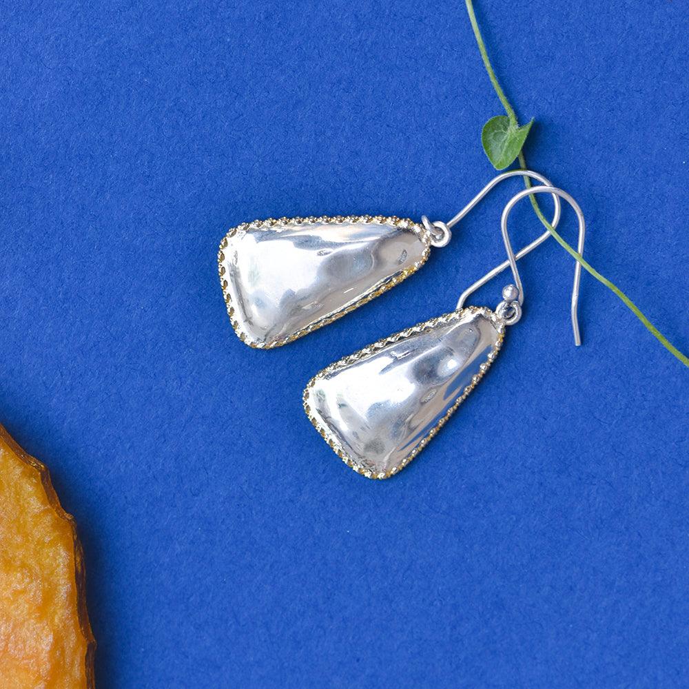 Solid 925 Sterling Silver Gold Plated Dangle Earrings Jewelry - YoTreasure