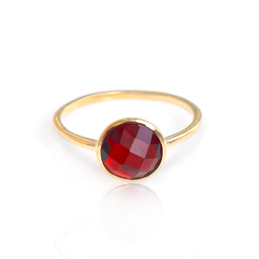 2.20 Ct Garnet Solid 10k Yellow Gold Ring Jewelry - YoTreasure