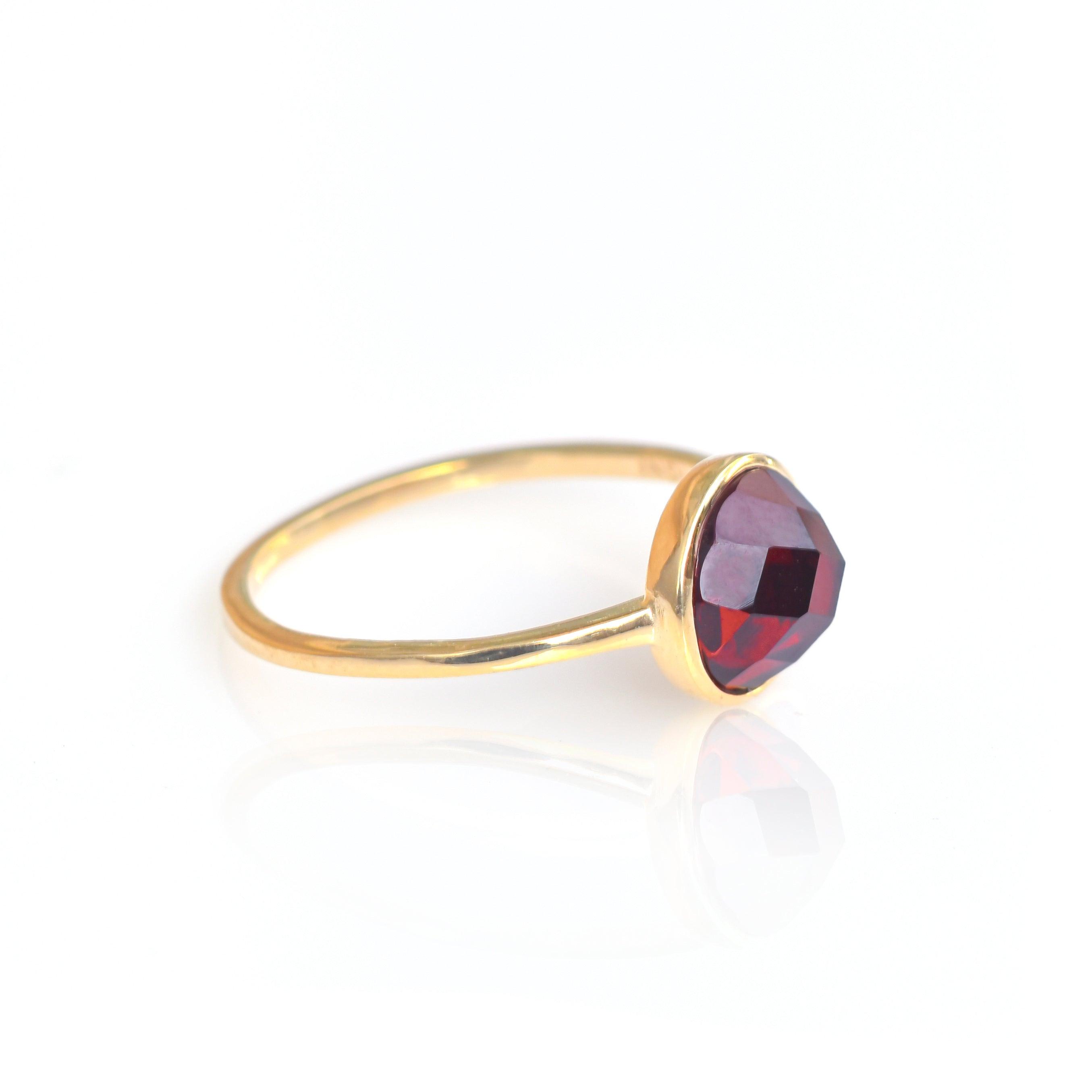 2.20 Ct Garnet Solid 10k Yellow Gold Ring Jewelry - YoTreasure