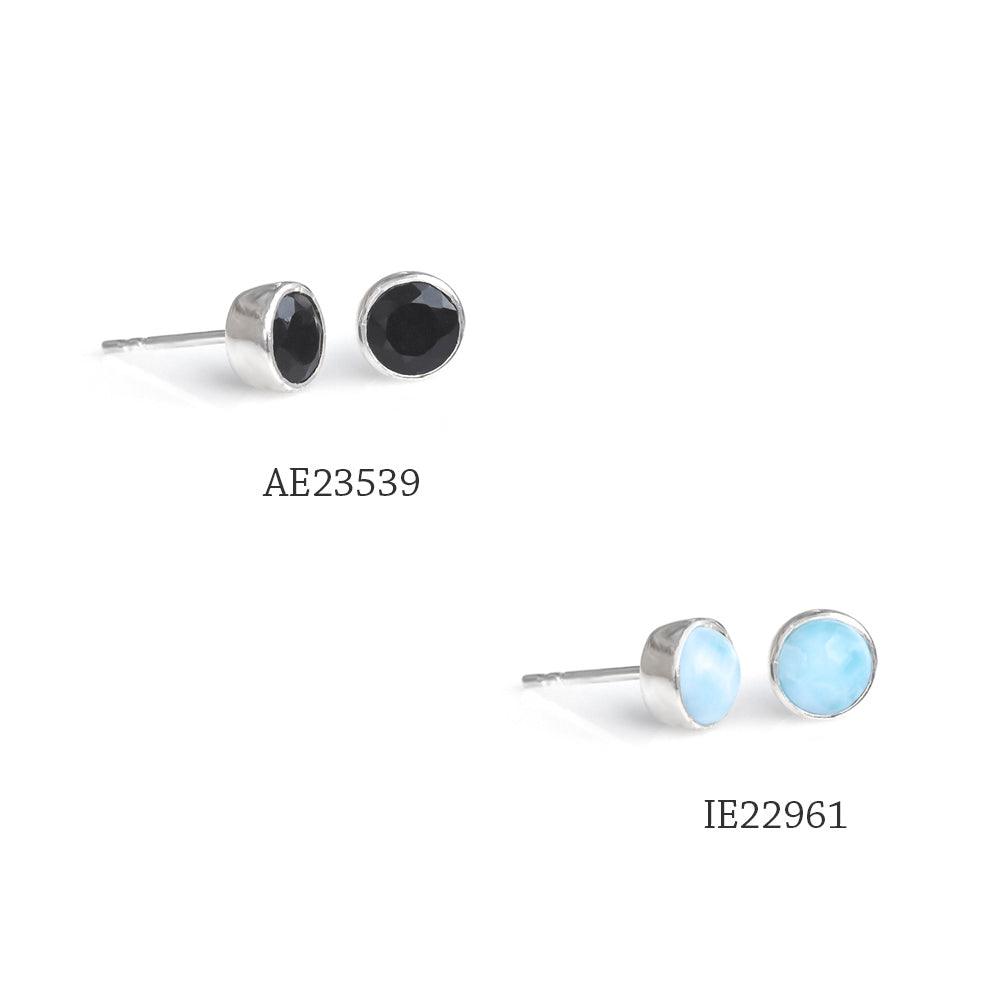 Black Onyx Solid 925 Sterling Silver Stud Earrings - YoTreasure