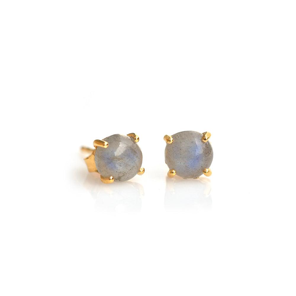 1.50 Ct. Labradorite Solid 10k Yellow Gold Stud Earrings - YoTreasure