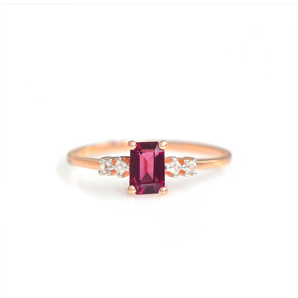 0.86 Ct Rhodolite Garnet Solid 10k Rose Gold Ring Jewelry - YoTreasure