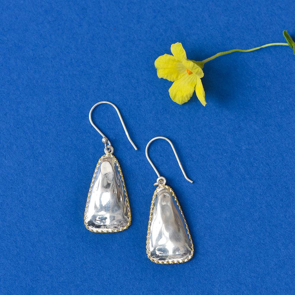 Solid 925 Sterling Silver Gold Plated Dangle Earrings Jewelry - YoTreasure