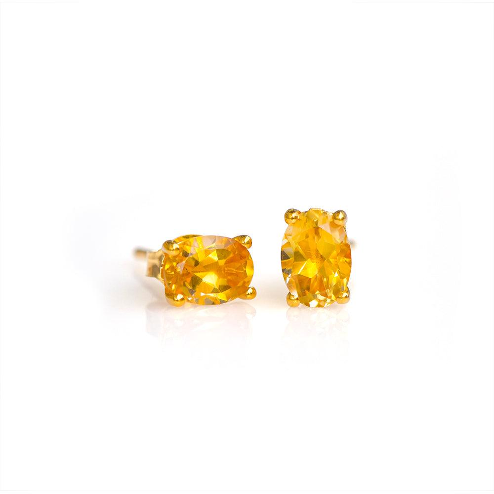 1.50 Ct. Natural Citrine Solid 10K Yellow Gold Stud Earrings Jewelry - YoTreasure