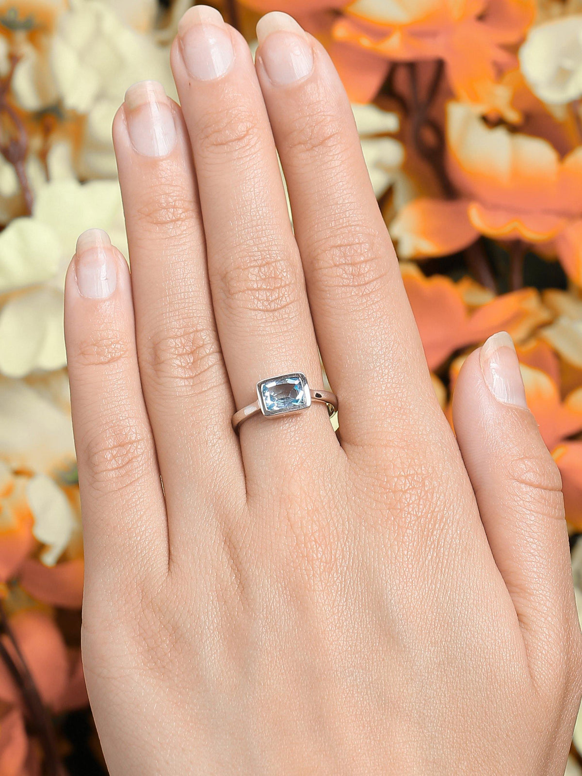 1.74 Ct. Blue Topaz Solid 925 Sterling Silver Ring Jewelry - YoTreasure