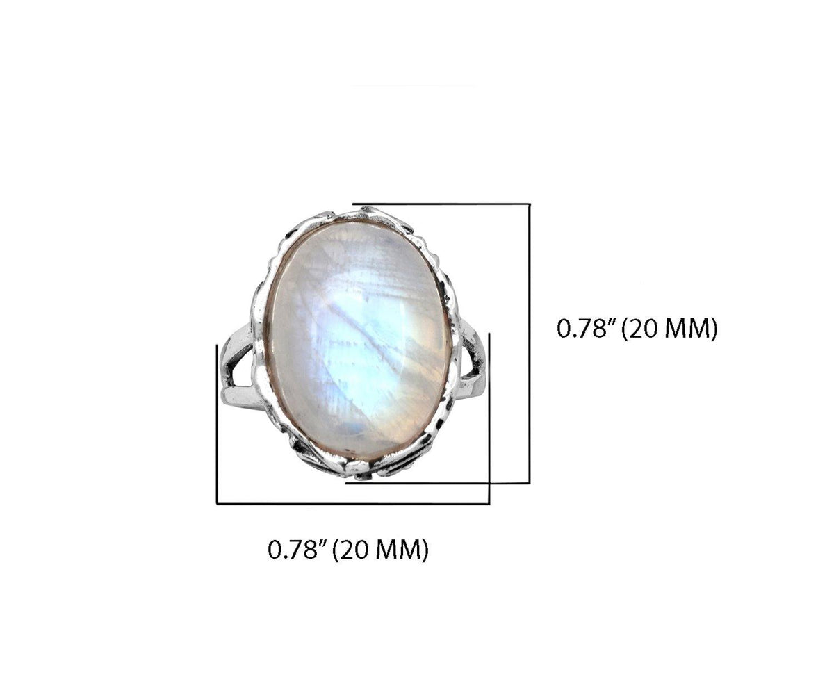 Rainbow Moonstone Solid 925 Sterling Silver Ring Jewelry - YoTreasure