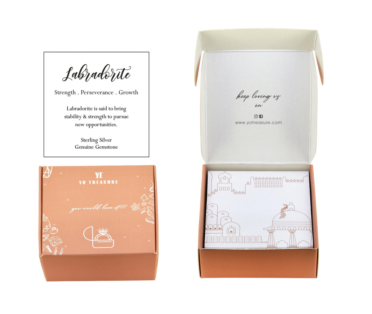 Labradorite Solid 925 Sterling Silver Split Shank Ring Jewelry - YoTreasure