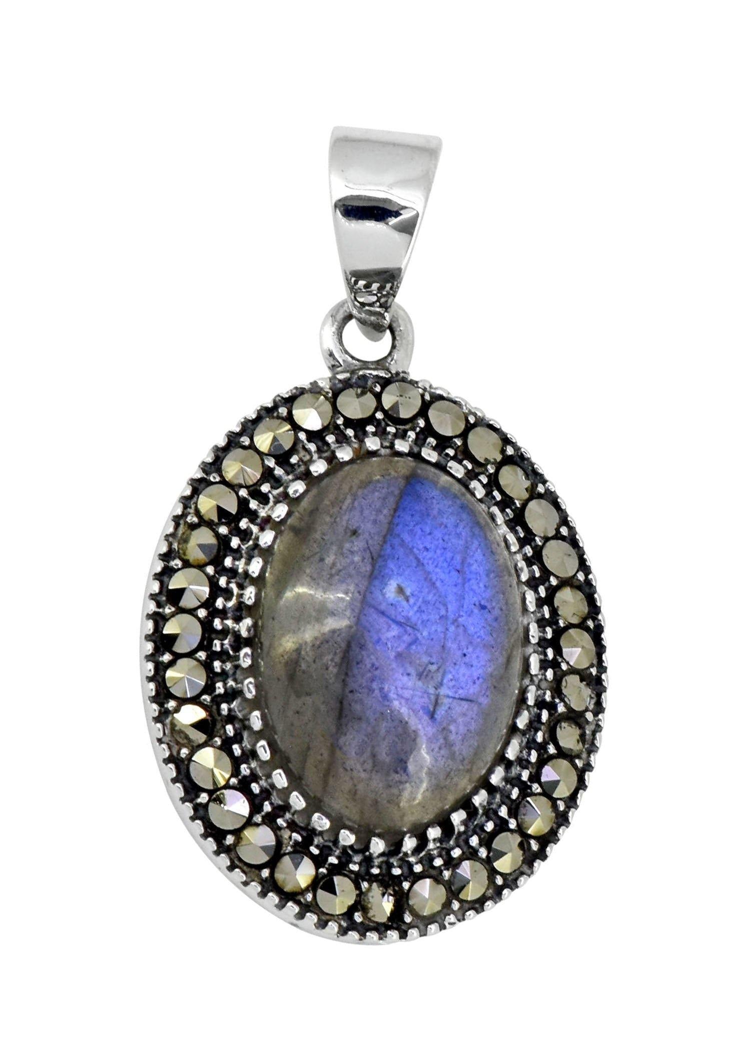 Labradorite Solid 925 Sterling Silver Chain Pendant Jewelry - YoTreasure